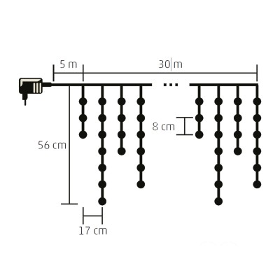 LED-es jégcsap fényfüggöny - KKF 908/WW